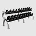 Troy Pro Style Dumbbells - Black Textured Dumbbell Straight Handle & Rubber Endcaps - Dumbbell Set with Rack