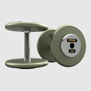 Troy Pro Style Dumbbells - Hammer Tone Straight Handles - 25 lb dumbbells