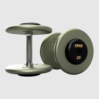 Troy Pro Style Dumbbells - Hammertone Dumbbell Straight Handle & Rubber Endcaps - 25 lb dumbbells