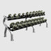 Troy Pro Style Dumbbells - Hammertone Dumbbell Straight Handle & Rubber Endcaps - Dumbbell Set with Rack