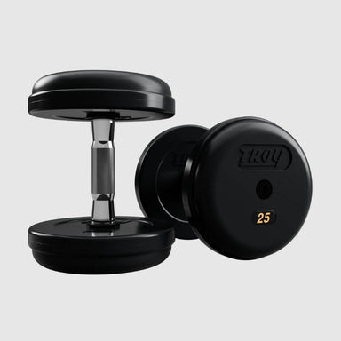 Troy Pro Style Dumbbells - Rubber Encased with Contoured Handle - 25 lb dumbbells
