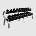 Troy Pro Style Dumbbells - Rubber Encased with Contoured Handle - Dumbbell Set with Racck