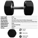 Troy TSD-R 12-Sided Rubber Encased Dumbbell Sets (5 lb Increments) Features and Dimensions
