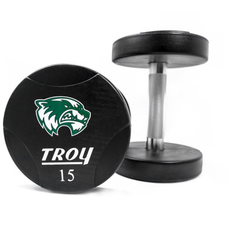Troy TSD-UTL Urethane T-Clog Logo Dumbbell Set 15lb Pair