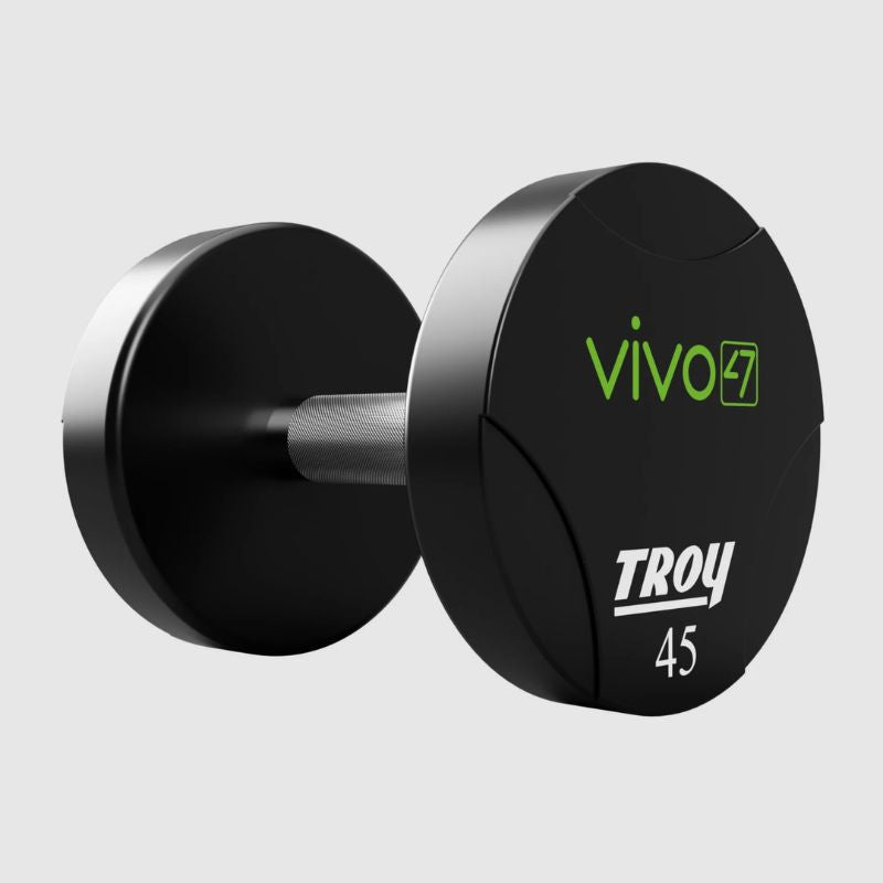 Troy TSD-UTL Urethane T-Clog Logo Dumbbell Set 3 on a white background