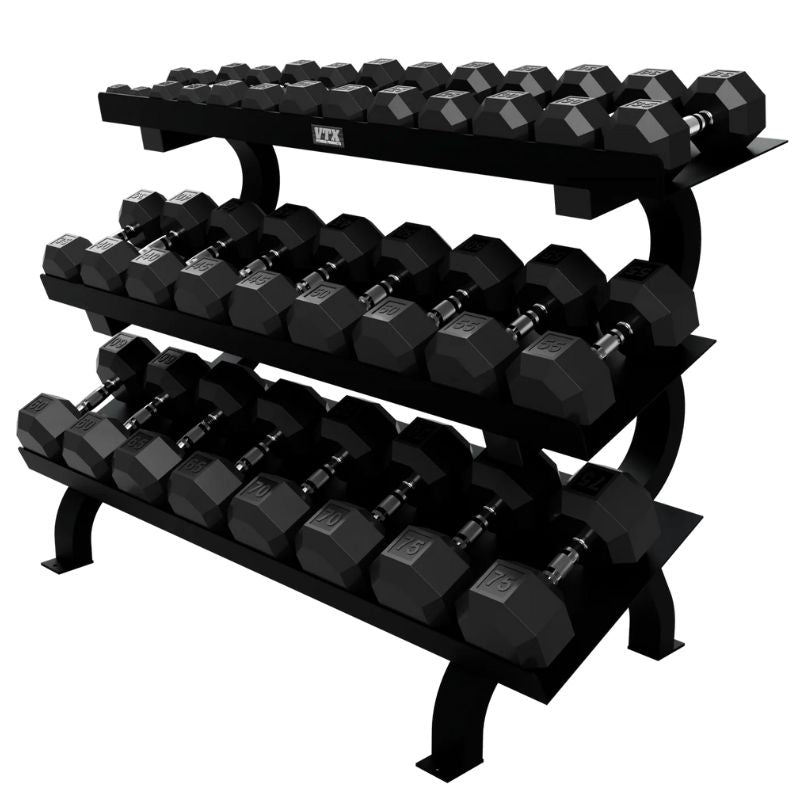 Troy VERTPAC-TSDR75 12-Sided Dumbbells & Rack Set 5 lb dumbbells to 75 lb dumbbells
