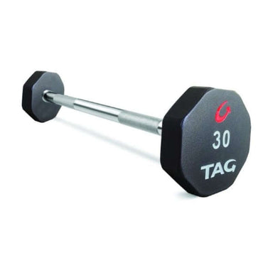 U8BBEL-STRT TAG Fitness   8 Sided 20-110lb and Set Urethane Barbell with Straight Handle 30 lb