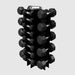 USA 13 Pair 3-50lb Rubber Hex Dumbbells with Vertical Rack - VERTPAC-SDR50G