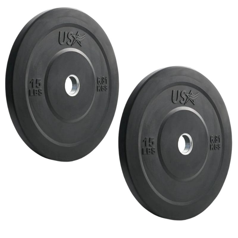 USA Sports by Troy GBO-SBP Solid Rubber Bumper Plate 15lb Pair