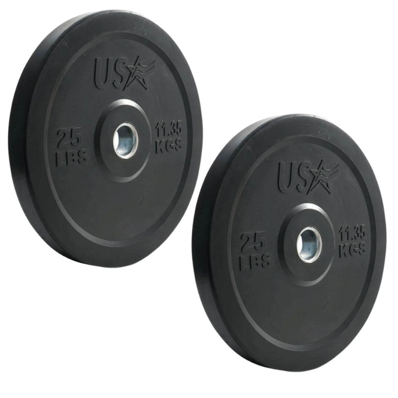 USA Sports by Troy GBO-SBP Solid Rubber Bumper Plate 25lbs Pair