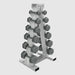 USA by Troy 5-30lb Iron Hex Dumbbells & A-Frame Rack - VERTPAC-IHD30 on a white Background