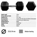 USA by Troy HD-R  Rubber Hex Dumbbell Sets Specifications