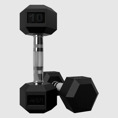 USA by Troy HD-R Rubber Hex Dumbbells 10lbs Pair