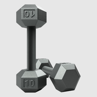 USA by Troy IHD Hex Gray Cast Iron Dumbbell 10lbs Pair