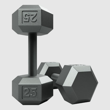 USA by Troy IHD Hex Gray Cast Iron Dumbbell 25lbs Pair