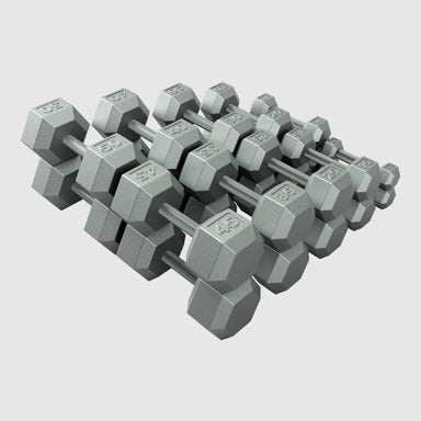 USA by Troy IHD Solid Iron Gray Cast Hex Dumbbell Set 5 lb to 50 lb Dumbbells Set
