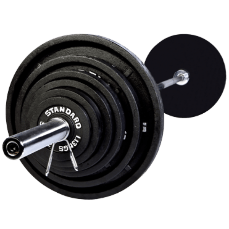 USA by Troy Olympic 300lb Weight Set Black Plates with Black Bar | BOSS-300B