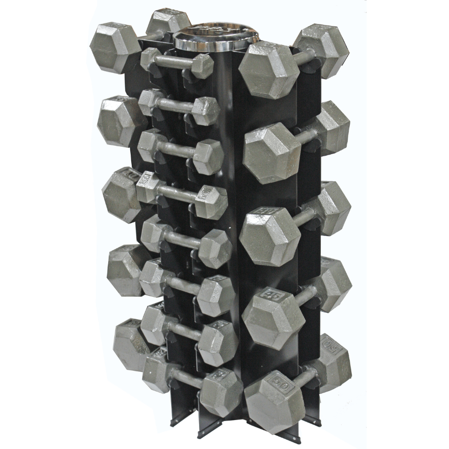 USA Sports by Troy Iron Hex Dumbbell Set with Vertical Rack VERTPAC-IHD50G
