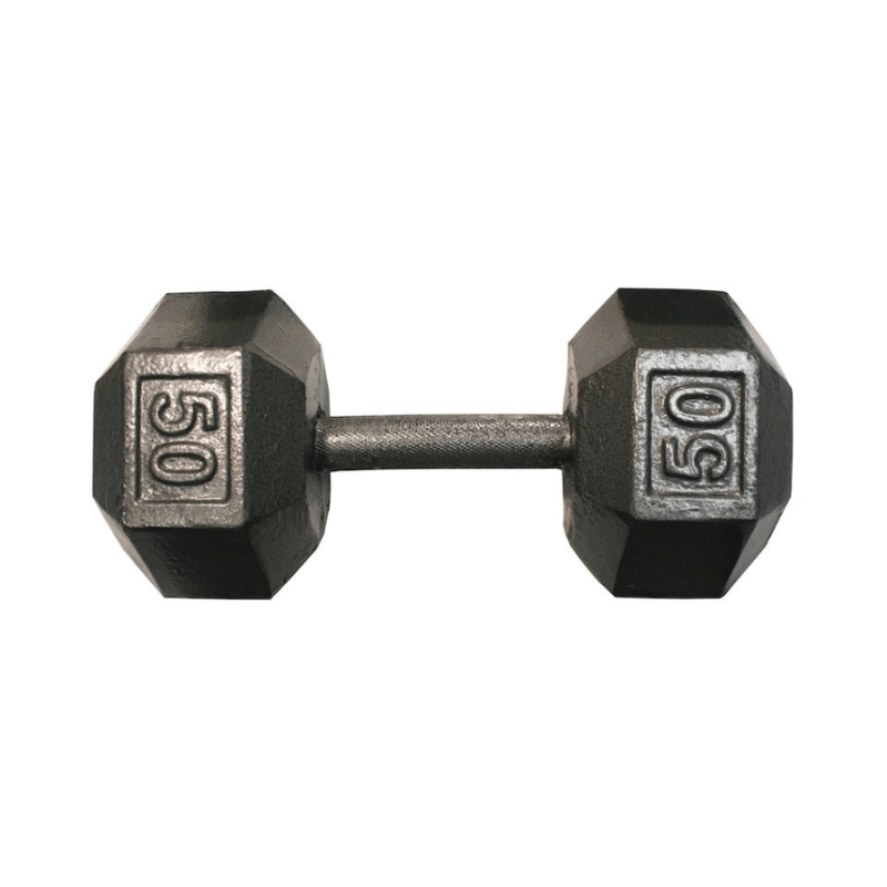 USA Hex Gray Cast Iron Dumbbell IHD Dumbbells Direct