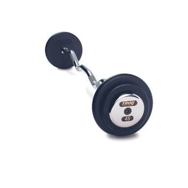 TROY Pro Style Curl Barbell - Black Plates / Chrome End Caps | PZB-C 45lb