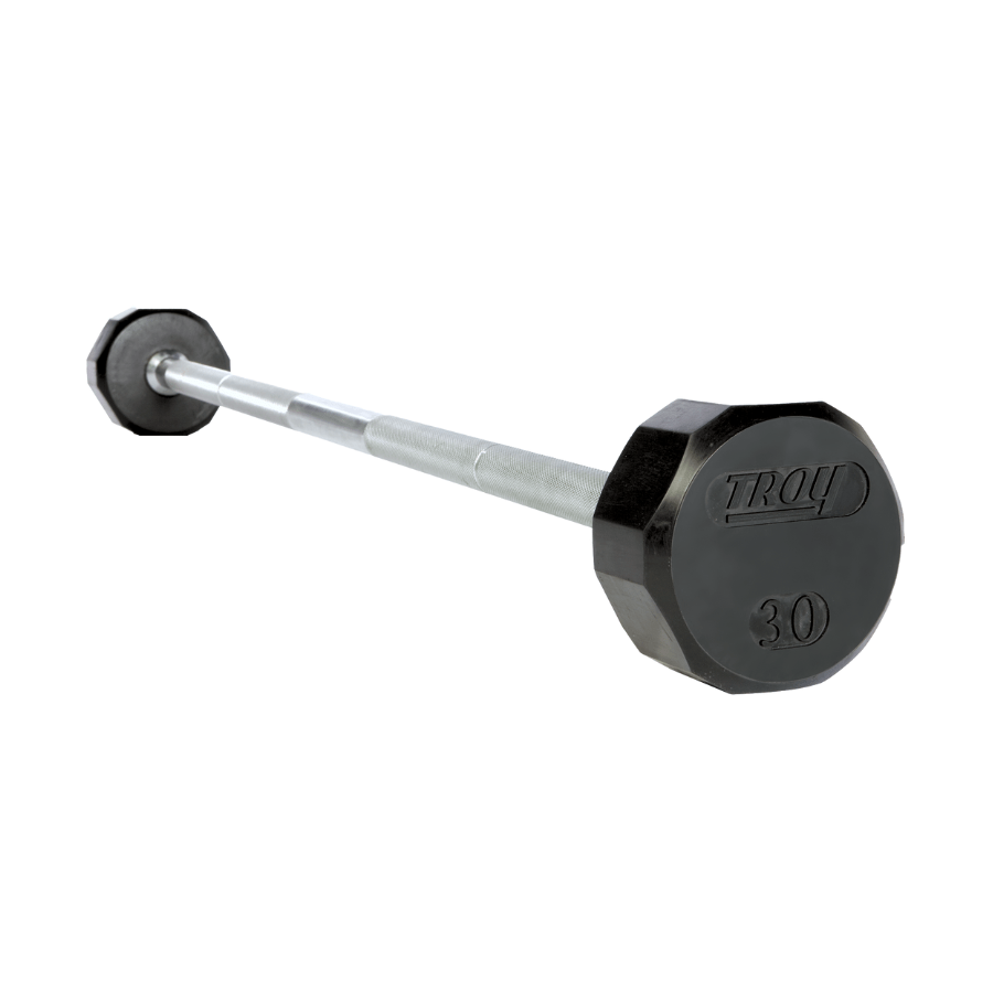 TROY 20-110 lb 12-Sided Solid Rubber Barbell Set TSB-020-110R