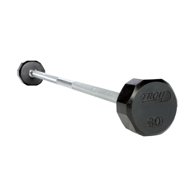 TROY 12-Sided Solid Rubber Straight Barbell | TSB-R 30lb 