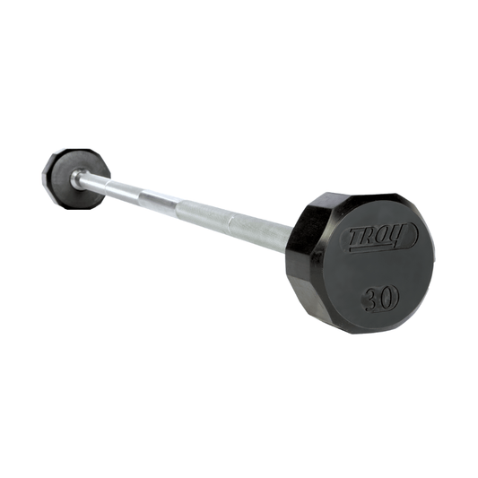 TROY 12-Sided Solid Rubber Straight Barbell TSB-R