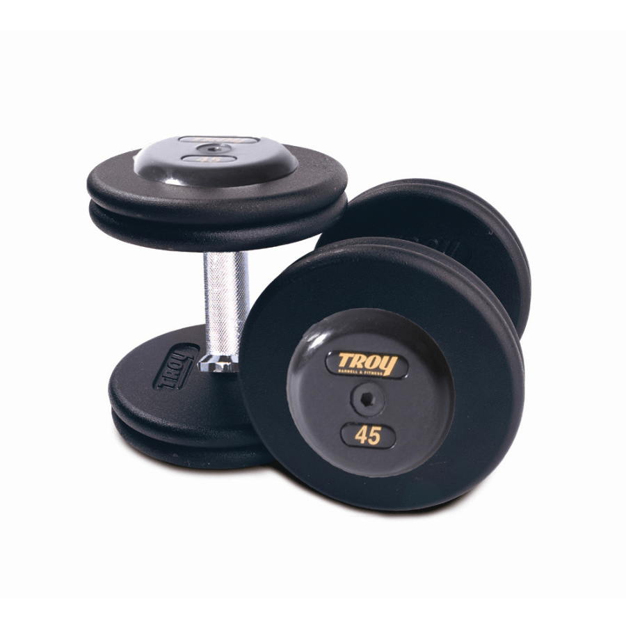 Troy Pro-Style Black Textured Dumbbell Set with Rubber End Caps - PFD-R