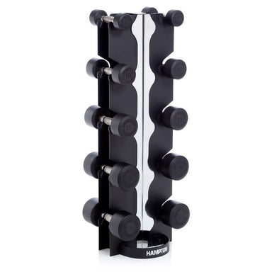 Urethane DURA-PRO Dumbbells Set _ 5-25lbs 5 PAIR Vertical Pack (D)