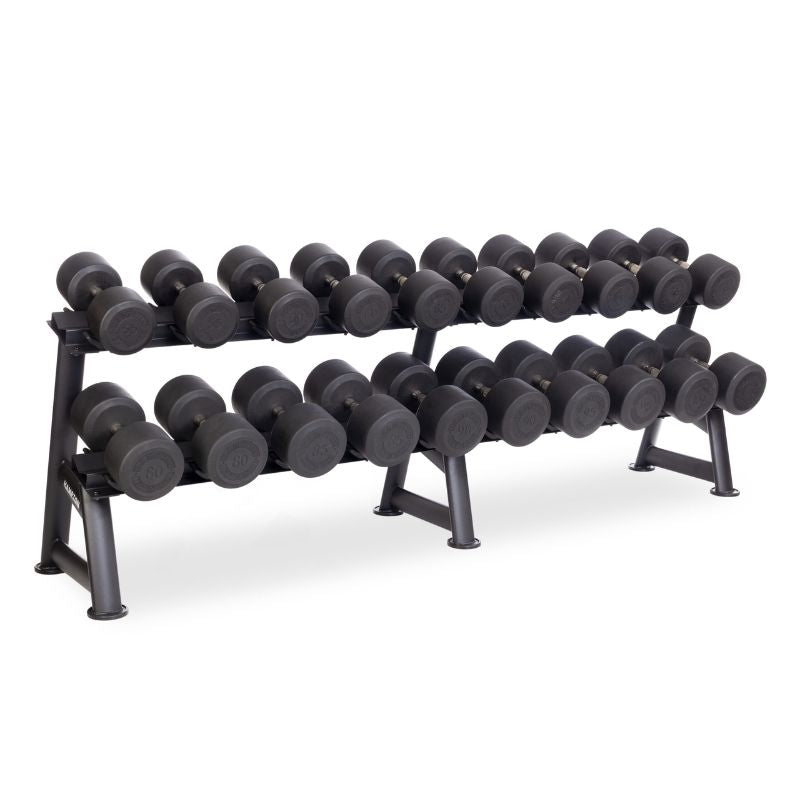 Urethane DURA-PRO Dumbbells _ 55-100 LB Horizontal Pack