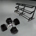VERTPAC-HDR100 USA Sports by Troy  5-100lb Rubber Encased Hex Dumbbells with Rack