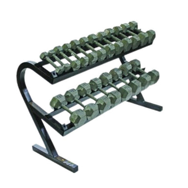 VERTPAC-IHD50 USA Sports by Troy   5-50lb Iron Hex Dumbbell Set with Rack