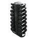 VERTPAC-TSDR25 Troy 3-25lb 12-Sided Rubber Dumbbells Set with Vertical Rack