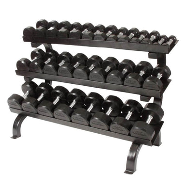 VERTPAC-TSDR75 Troy 12-Sided Rubber Dumbbells 5-75lbs with Horizontal Rack