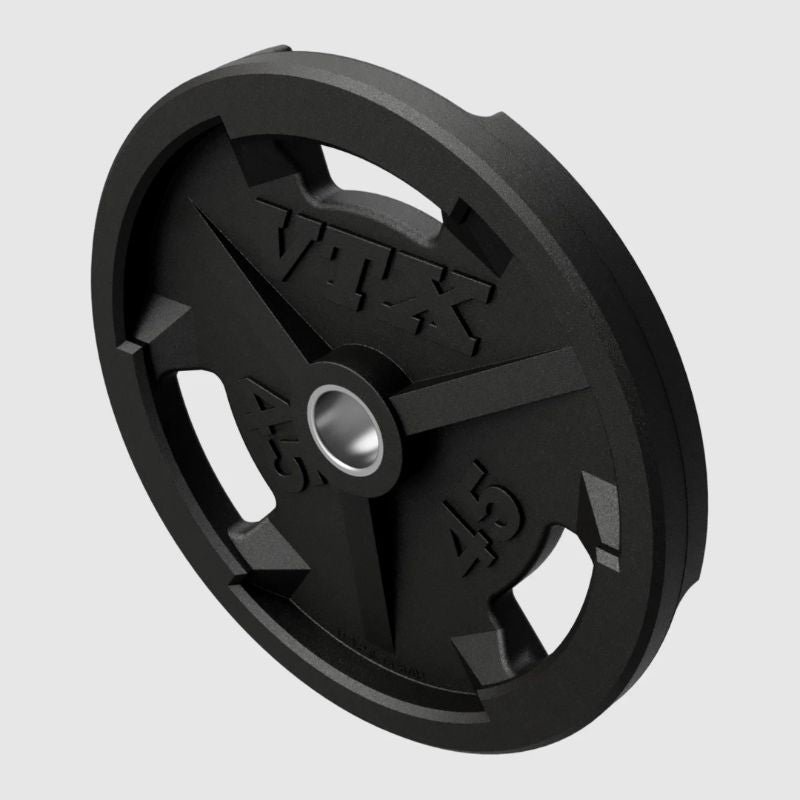 VTX GO-VR Rubber Olympic Grip Plate 45 lb on a white background