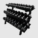 VTX 5-75 lb Urethane Dumbbells Set with Horizontal Rack - VERTPAC-SDU75