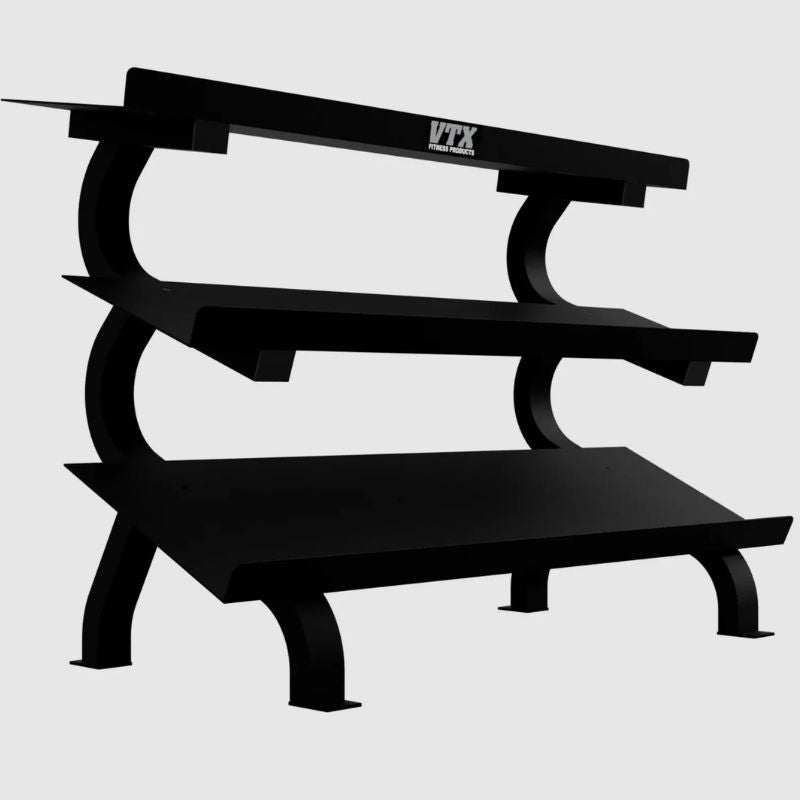 VTX Commercial-Grade 3-Tier Horizontal Shelf Rack Right Side