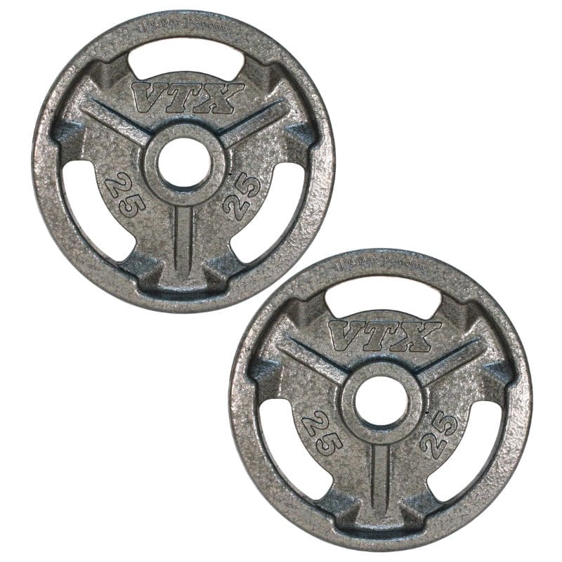 VTX GO-V 3 Slot Olympic Grip Plate 25lb Pair