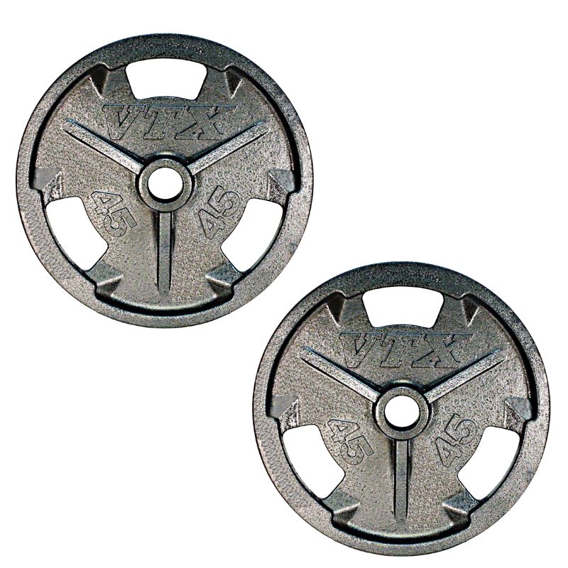 VTX GO-V 3 Slot Olympic Grip Plate 45lb Pair