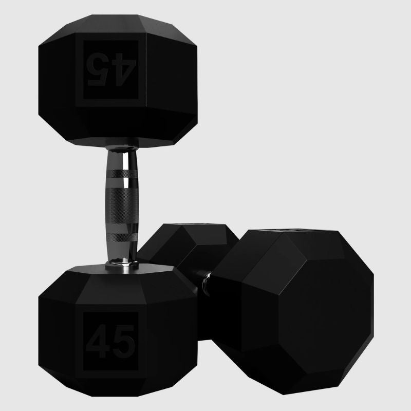VTX SD-R 8-Sided Rubber Dumbbell Set 45 lbs Pair