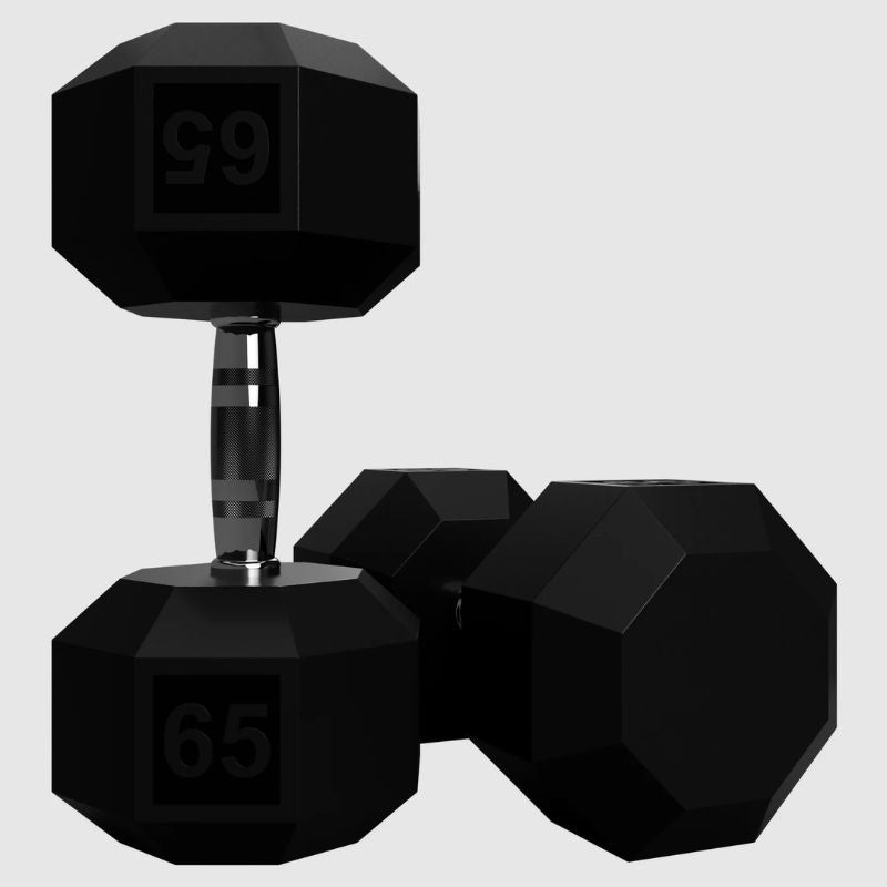 VTX SD-R 8-Sided Rubber Dumbbell Set 65 lbs Pair