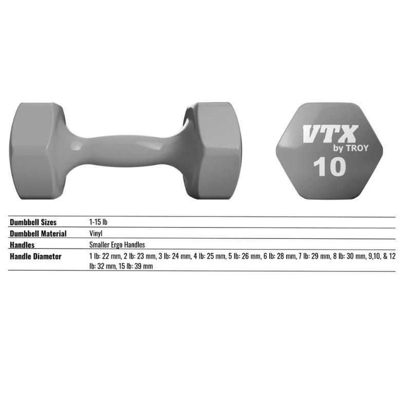 VTX VD Vinyl Hex Dumbbell Details