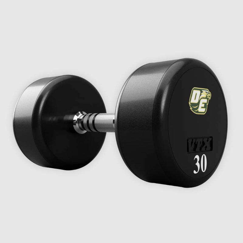 VTX XD-UL Round Urethane Dumbbell Set with Custom Logo 2 on a white background