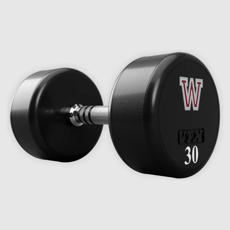 VTX XD-UL Round Urethane Dumbbell Set with Custom Logo 6 on a white background