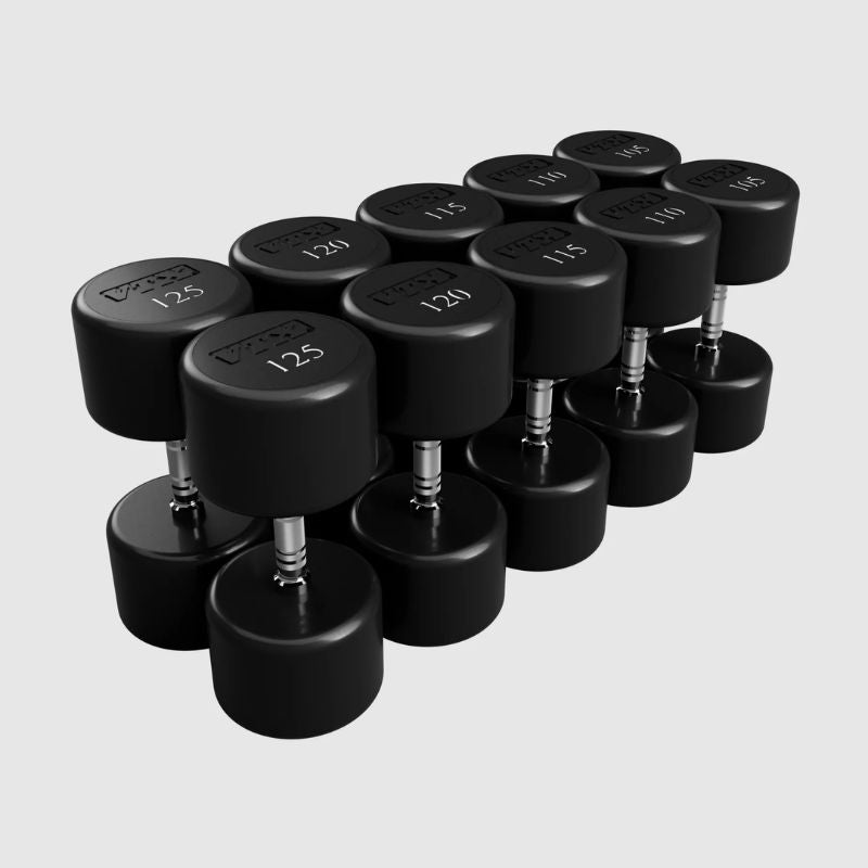 VTX XD-U Urethane Round Head Dumbbell Sets 105 lb to 125 lb dumbbells set