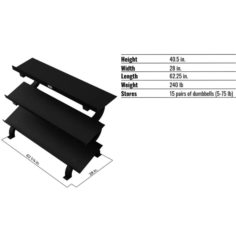 VTX by Troy GTDR-3 Horizontal 3-Tier Shelf Rack Dimensions