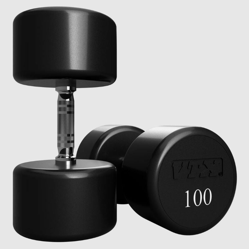 VTX by Troy XD-005-125U 5-125 lb Urethane Dumbbell Set 100 lb Dumbbells on a white background