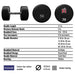 VTX by Troy XD-005-125U 5-125 lb Urethane Dumbbell Set Specifications and Dimensions