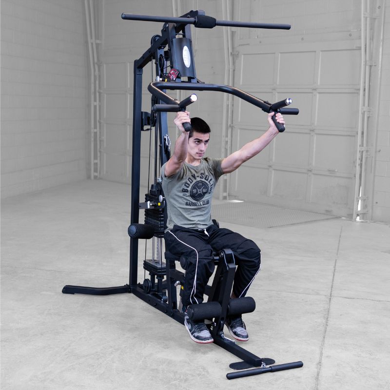 Working out using Body-Solid G3B Multi-Station Gym 15