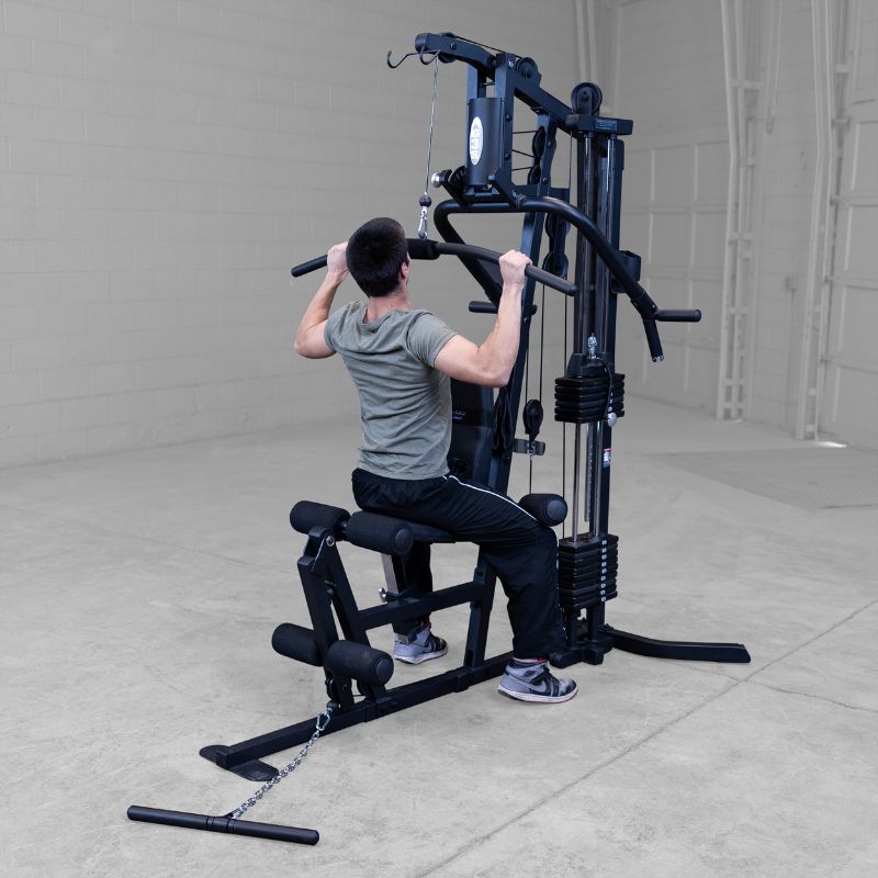 Working out using Body-Solid G3B Multi-Station Gym 1